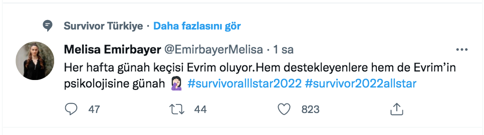 melisa emirbayer den dikkat ceken evrim keklik yorumu ona da gunah